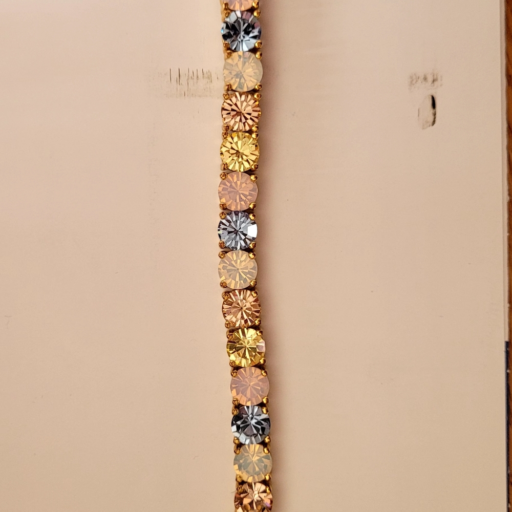 Park Lane Multicolor Crystal Bracelet in Pastel Blue, Yellow, Pink and Champagne